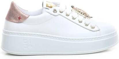 Gio+ Witte leren sneakers met strass