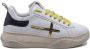 Gio+ Witte leren sneakers met zwarte inzet - Thumbnail 1