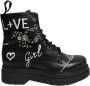Gio+ Zwarte leren enkellaarzen polyester Black Dames - Thumbnail 1