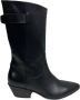 Gio+ Zwarte leren hoge Texaanse laarzen Black Dames - Thumbnail 1