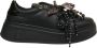 Gio+ Zwarte Platform Sneakers met Parel Details - Thumbnail 1