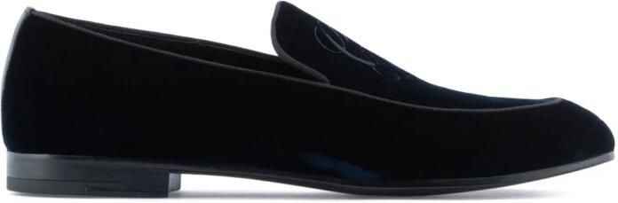 Giorgio Armani Fluwelen loafers met geborduurd logo