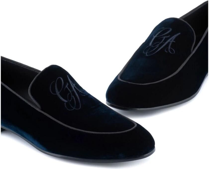 Giorgio Armani Fluwelen loafers met geborduurd logo - Foto 2