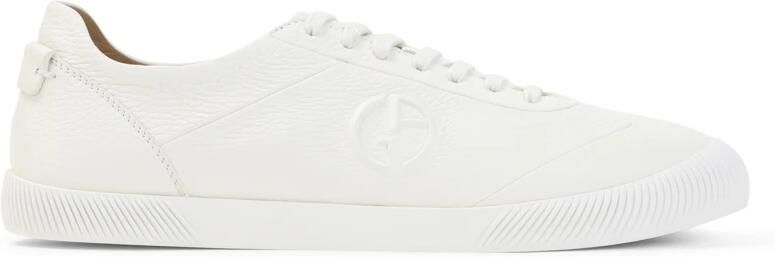 Giorgio Armani Leren sportschoenen met logo-reliëf