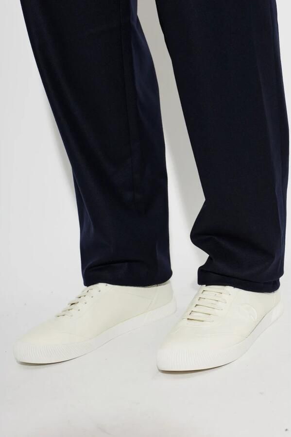 Giorgio Armani Leren sportschoenen met logo-reliëf - Foto 3