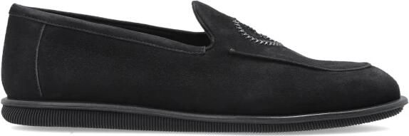 Giorgio Ar i Suède Loafers met Geborduurd Logo
