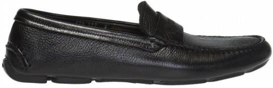 Giorgio Armani Lederen slip-on schoenen Black Heren