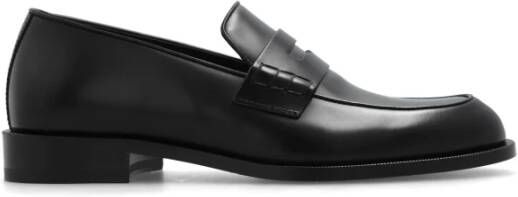 Giorgio Armani Leren loafers Black Heren