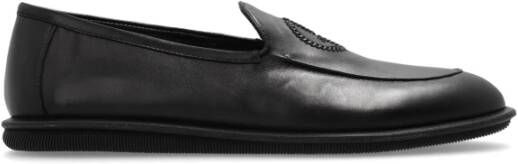 Giorgio Armani Leren loafers Black Heren