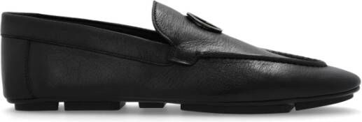 Giorgio Armani Leren Loafers Black Heren
