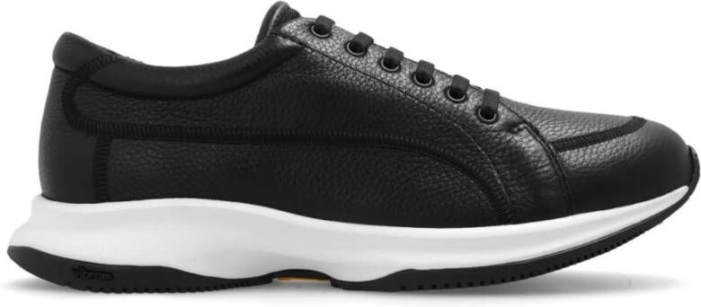 Giorgio Armani Leren sneakers Zwart Heren Schoenen