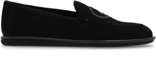 Giorgio Armani Suède schoenen type loafers Black Heren