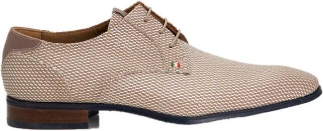 Giorgio Gedrukte leren nette schoenen Beige Heren