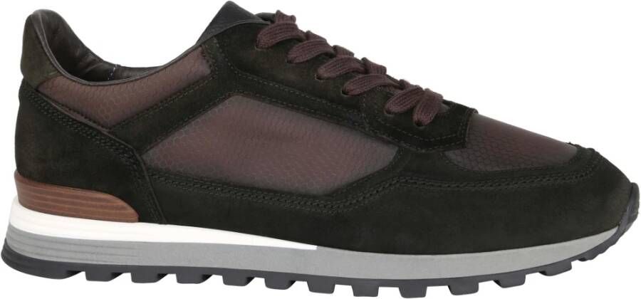 Giorgio Sneaker Boy Macchia Donkerbruin Schoen cm Suede Leer Heren Veterschoenen