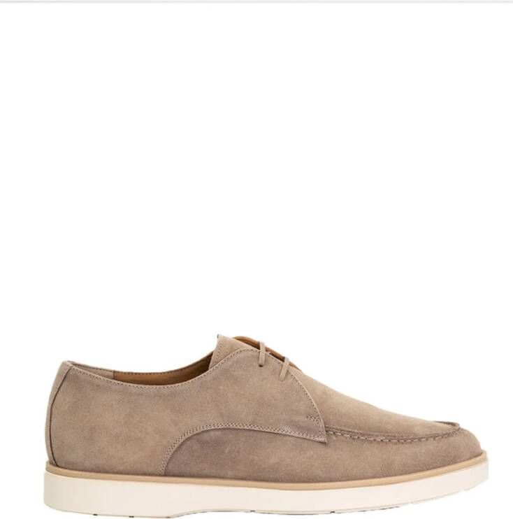 Giorgio Suede veterschoen met rubberen zool Beige Heren