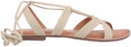 Gioseppo Beige Dames Sandalen Plat met Veters Beige Dames