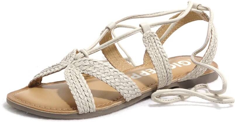 Gioseppo Beige Dames Sandalen Plat met Veters Beige Dames