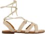 Gioseppo Beige Dames Sandalen Plat met Veters Beige Dames - Thumbnail 4