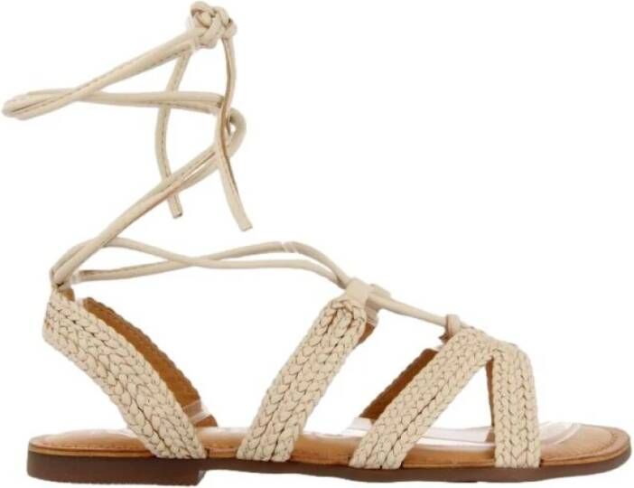 Gioseppo Beige Dames Sandalen Plat met Veters Beige Dames