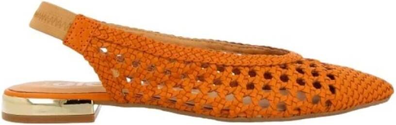 Gioseppo Gevlochten Leren Ballet Flats voor Vrouwen Orange Dames