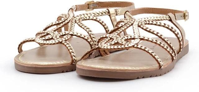 Gioseppo Gouden leren sandalen Handgeweven - Foto 3
