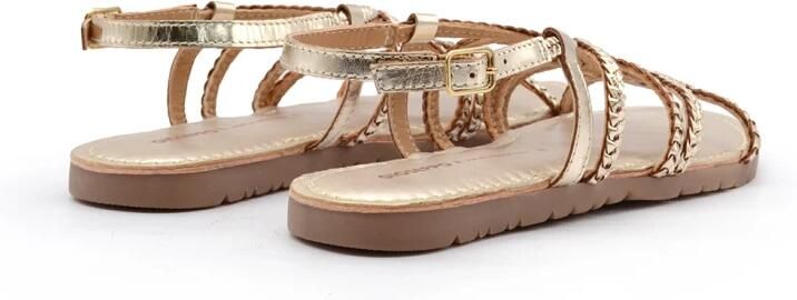 Gioseppo Gouden leren sandalen Handgeweven - Foto 2