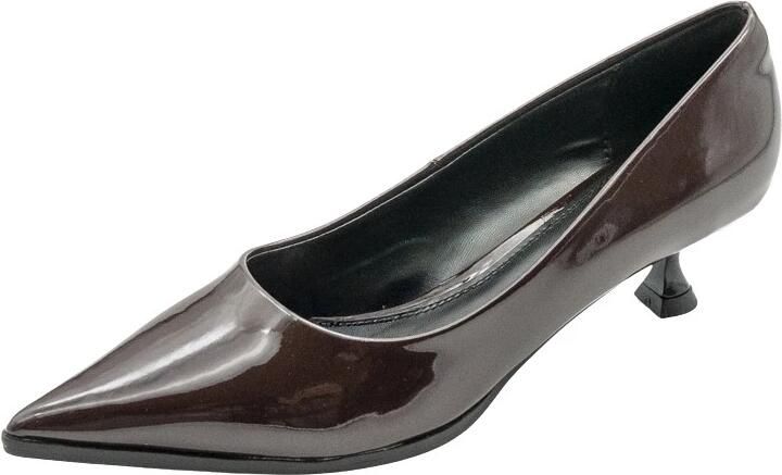 Dames Lage Hak Salon Schoenen Bordeaux Rood