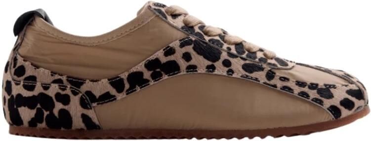 Gioseppo Sneakers van leer en nylon met dierenprint