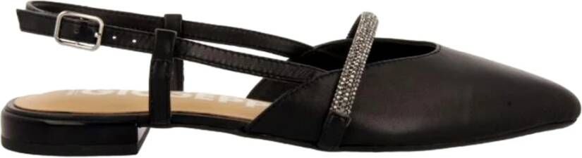 Gioseppo Open-back leren balletschoenen Black Dames