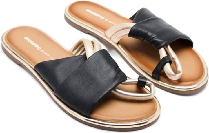 Gioseppo Platte leren sandalen met metalen detail