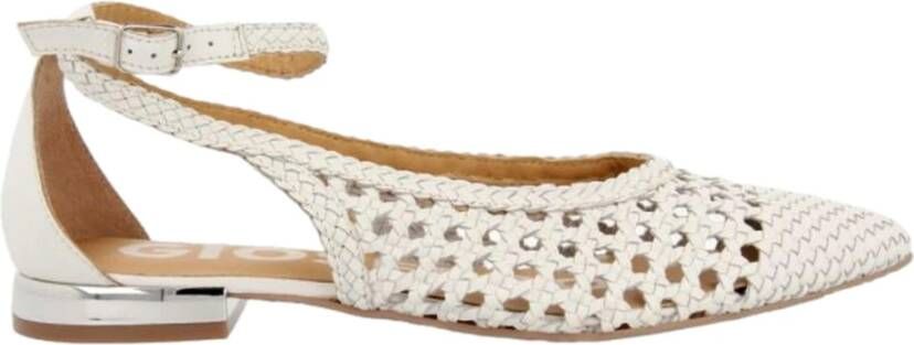 Gioseppo Gevlochten Leren Ballet Flats voor Vrouwen White Dames