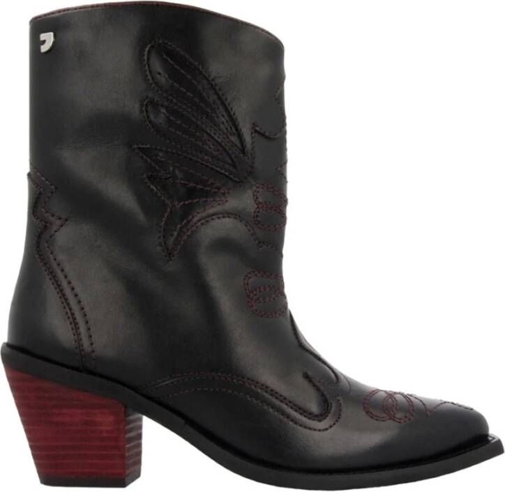 Gioseppo Zwarte Leren Cowboylaarzen Vrouwen Black Dames