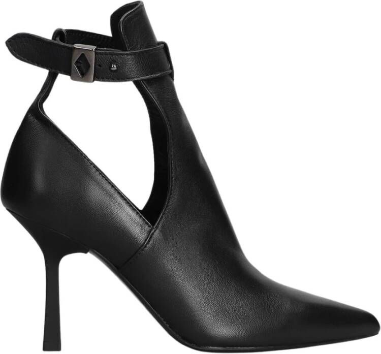 Gisel Moire Puntige Enkelband Laars Black Dames