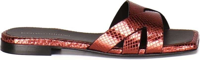 Giuliano Galiano Blauwe Platte Sandalen Vierkante Open Neus