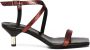 Giuliano Galiano Bordeaux Leren Sandalen met Vierkante Neus - Thumbnail 1