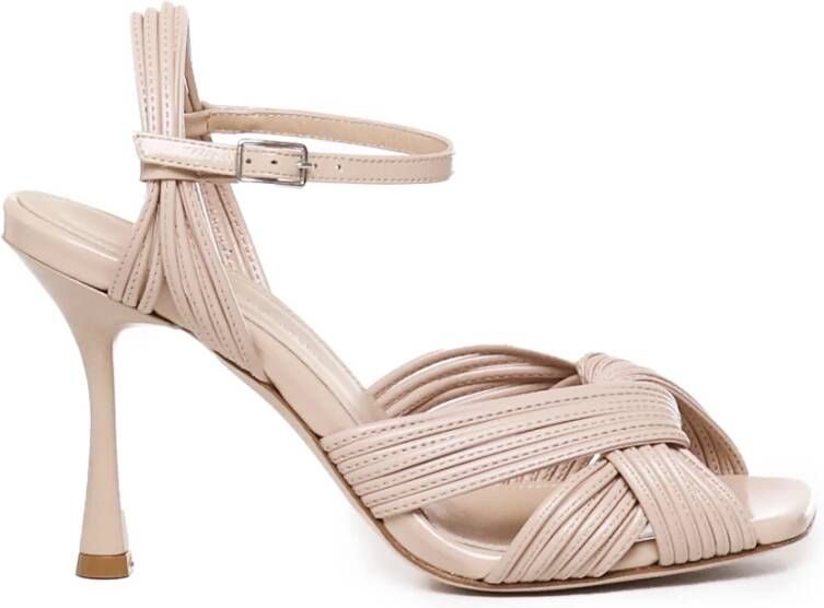 Giuliano Galiano Gedrapeerde Nude Sandalen Beige Dames