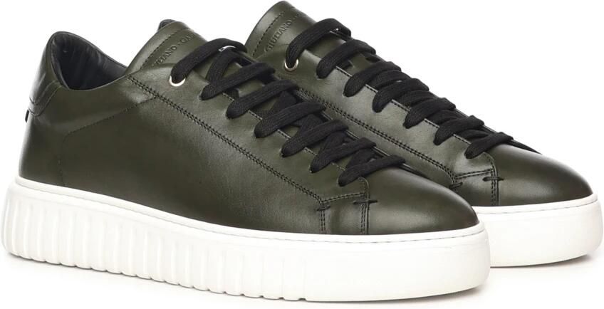 Giuliano Galiano Groene leren sneakers met contrasterende hiel