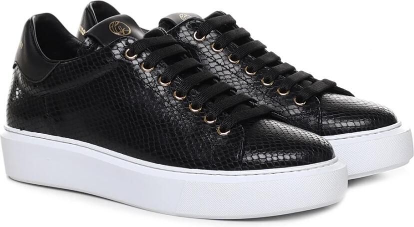 Giuliano Galiano Python-effect Leren Sneakers Zwart