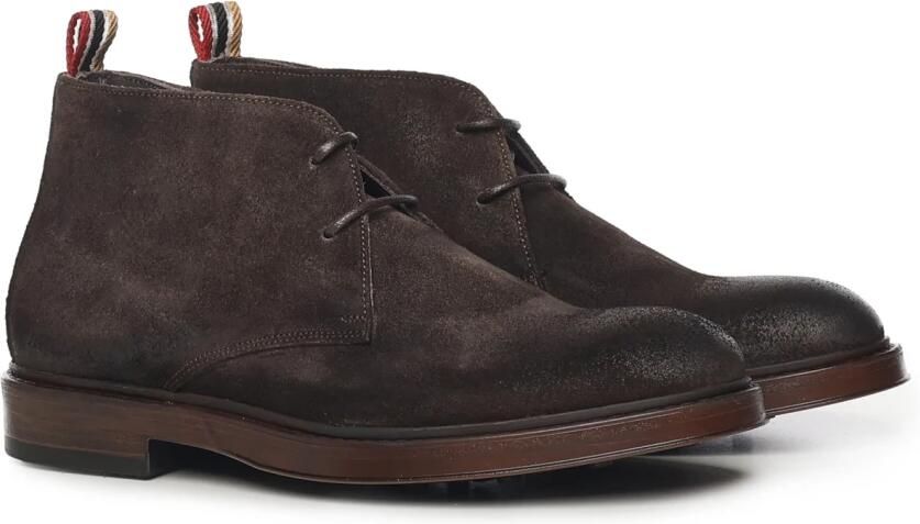 Giuliano Galiano Suède Veterschoenen Plat Bruin