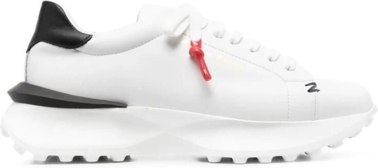 Giuliano Galiano Wit Zwart Leren Sneakers