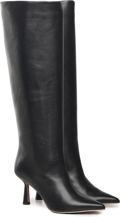 Giuliano Galiano Zwarte Hoge Laarzen Puntige Neus Hak