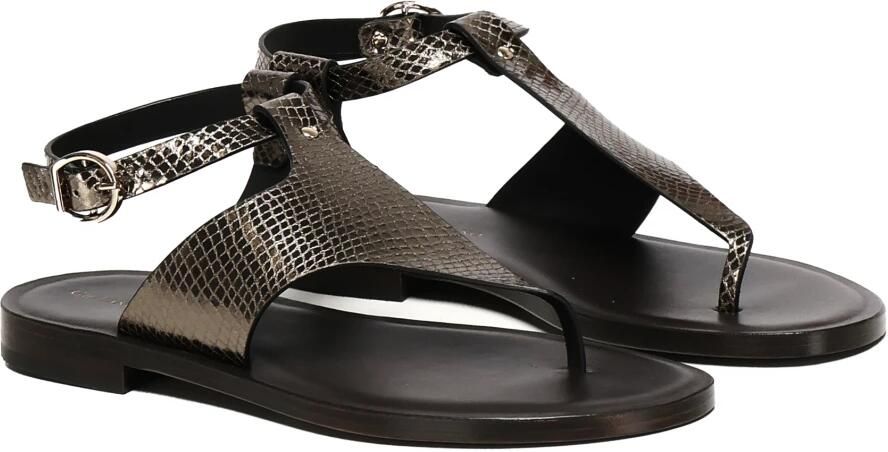 Giuliano Galiano Zwarte Leren Platte Sandalen - Foto 3