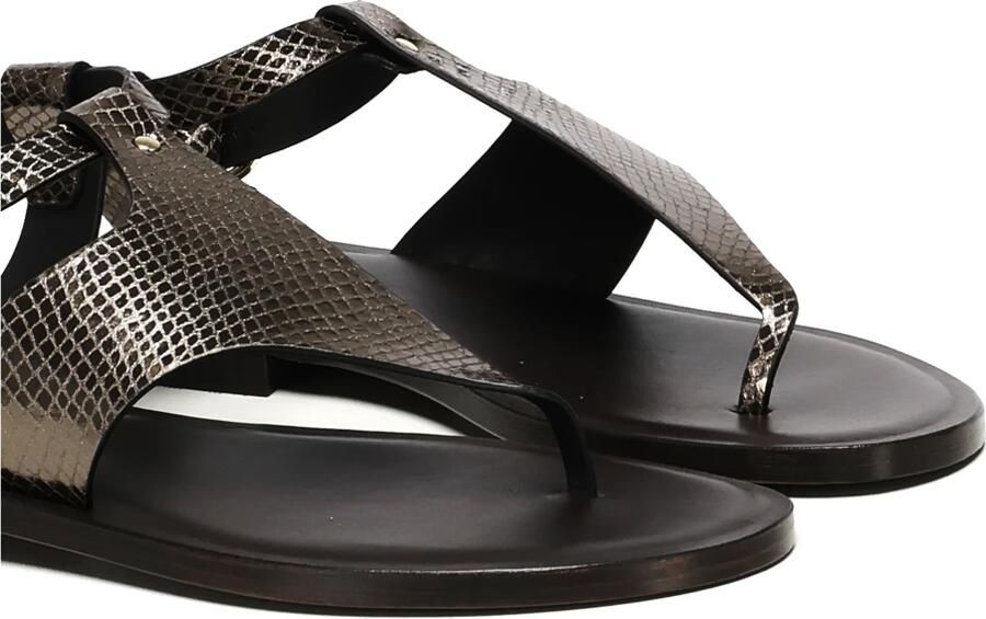 Giuliano Galiano Zwarte Leren Platte Sandalen - Foto 2
