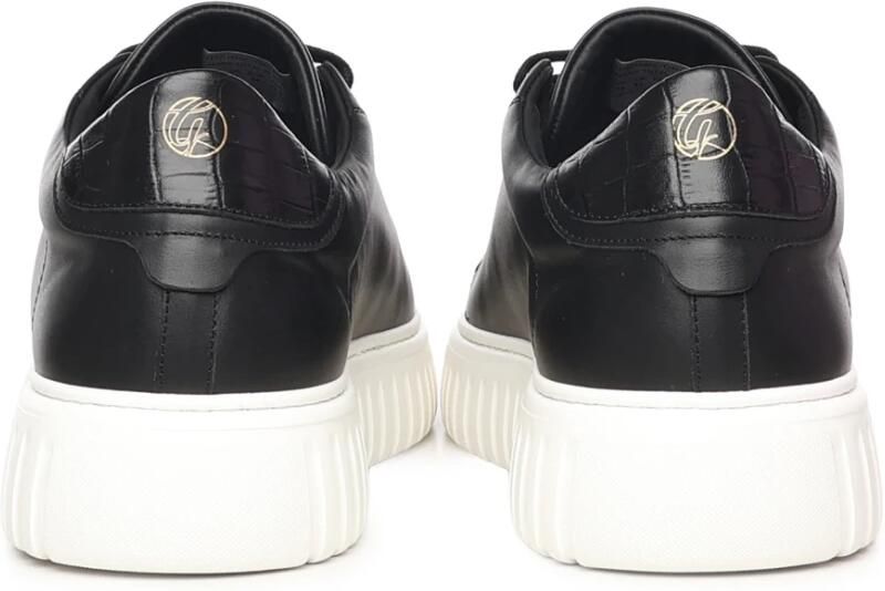 Giuliano Galiano Zwarte Leren Sneakers met Logodetail