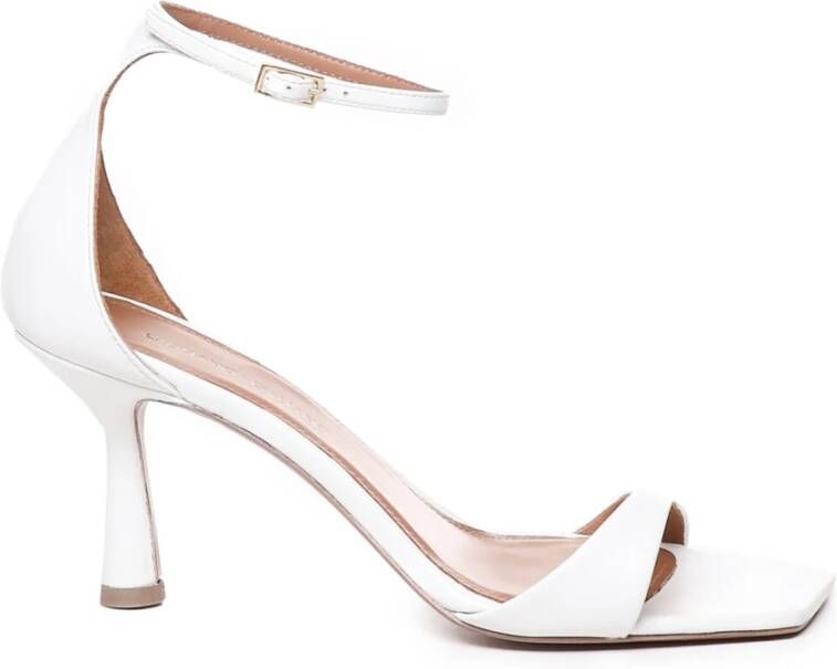 Giuliano Galiano Glamour Witte Sandalen Dunne Enkel Gesp White Dames