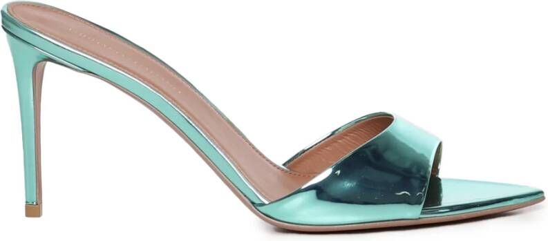 Giuliano Galiano Groene Metallic Leren Sandalen