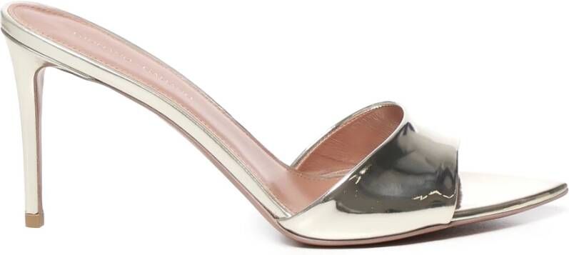 Giuliano Galiano Platinum Metallic Leren Sandalen
