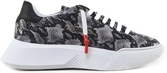 Giuliano Galiano Slangenprint Leren Sneakers Zwart Wit