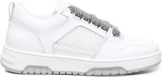 Giuliano Galiano Sneakers van mesh en suède White Heren