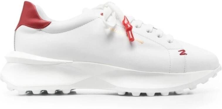 Giuliano Galiano Wit Rood Raptor Leren Sneakers
